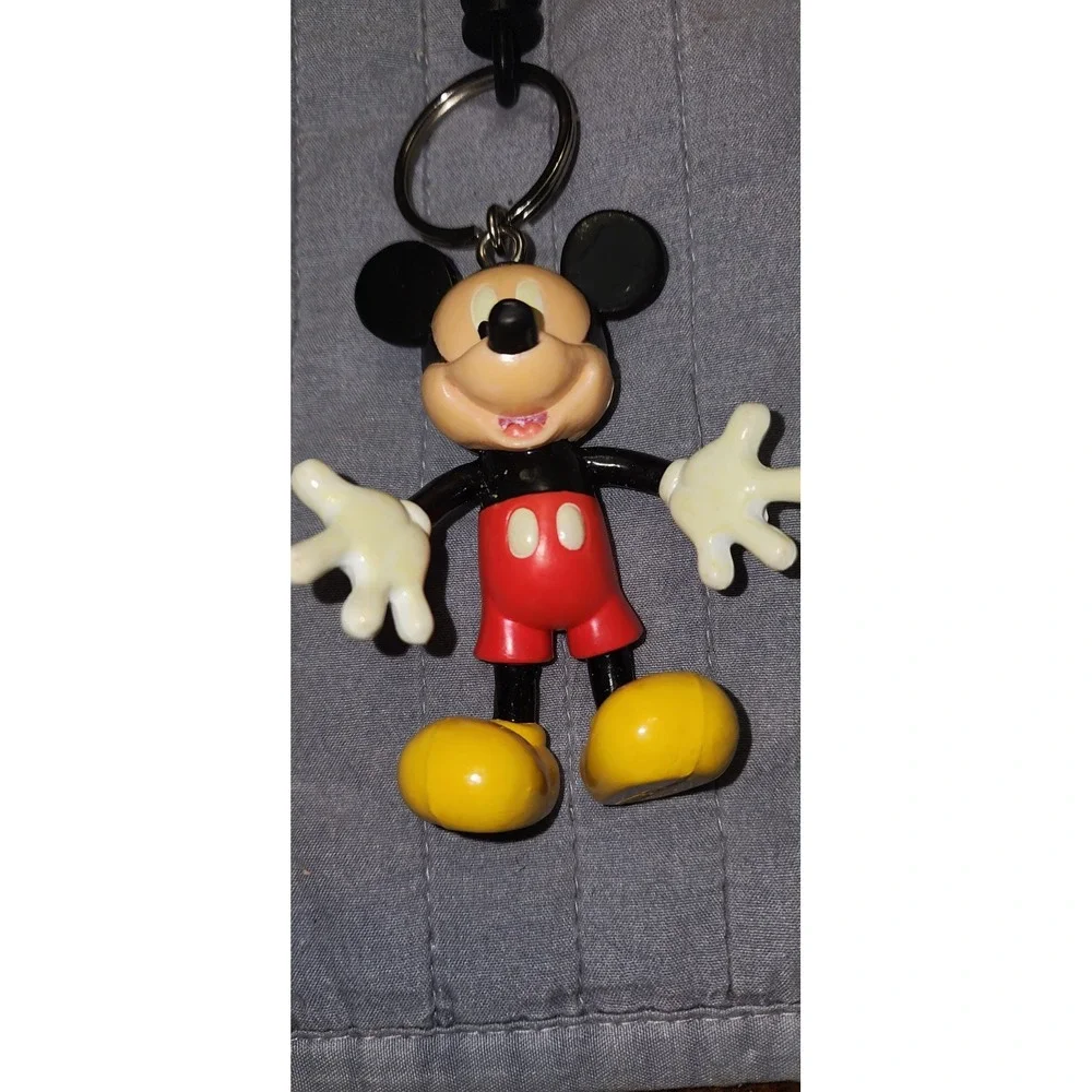 Disney Mickey Mouse Keychain Vintage Rubber 3D Figure Collectible Rare