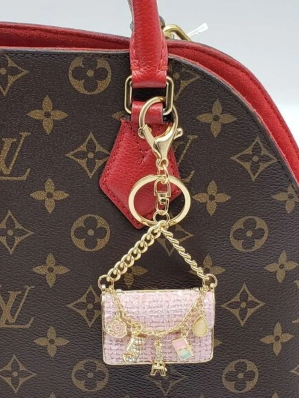 Authentic Louis Vuitton Gold Padlock 🔒 Key Set w/ Unbranded Tweed Bag Charm