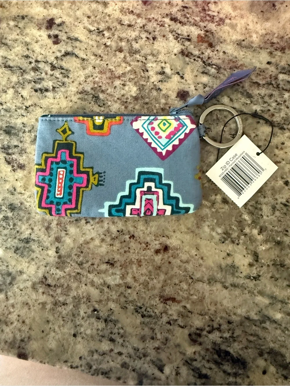 NWT Vera Bradley Zip ID Case in Blue Geo Print