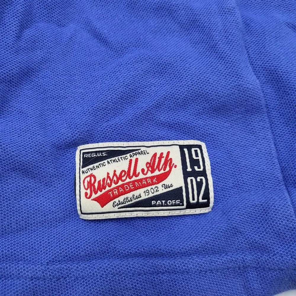 Vintage Russell Athletic Blue Collared Polo Shirt Men's Size XXLarge 100% Cotton