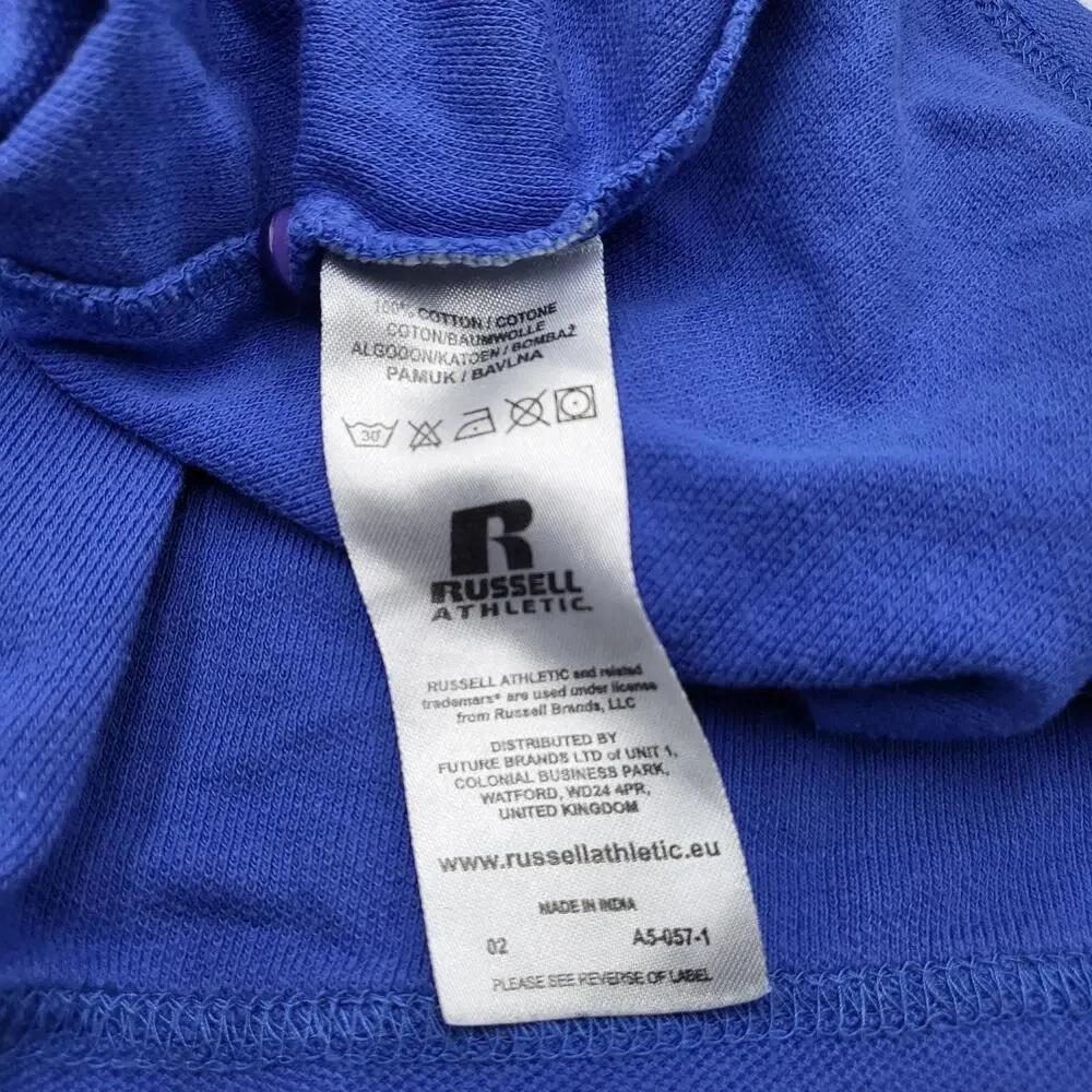Vintage Russell Athletic Blue Collared Polo Shirt Men's Size XXLarge 100% Cotton