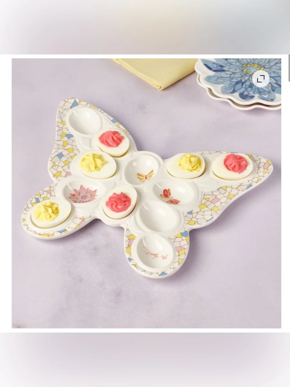 NWT DOLLY PARTON Butterfly and floral Deviled Egg Tray