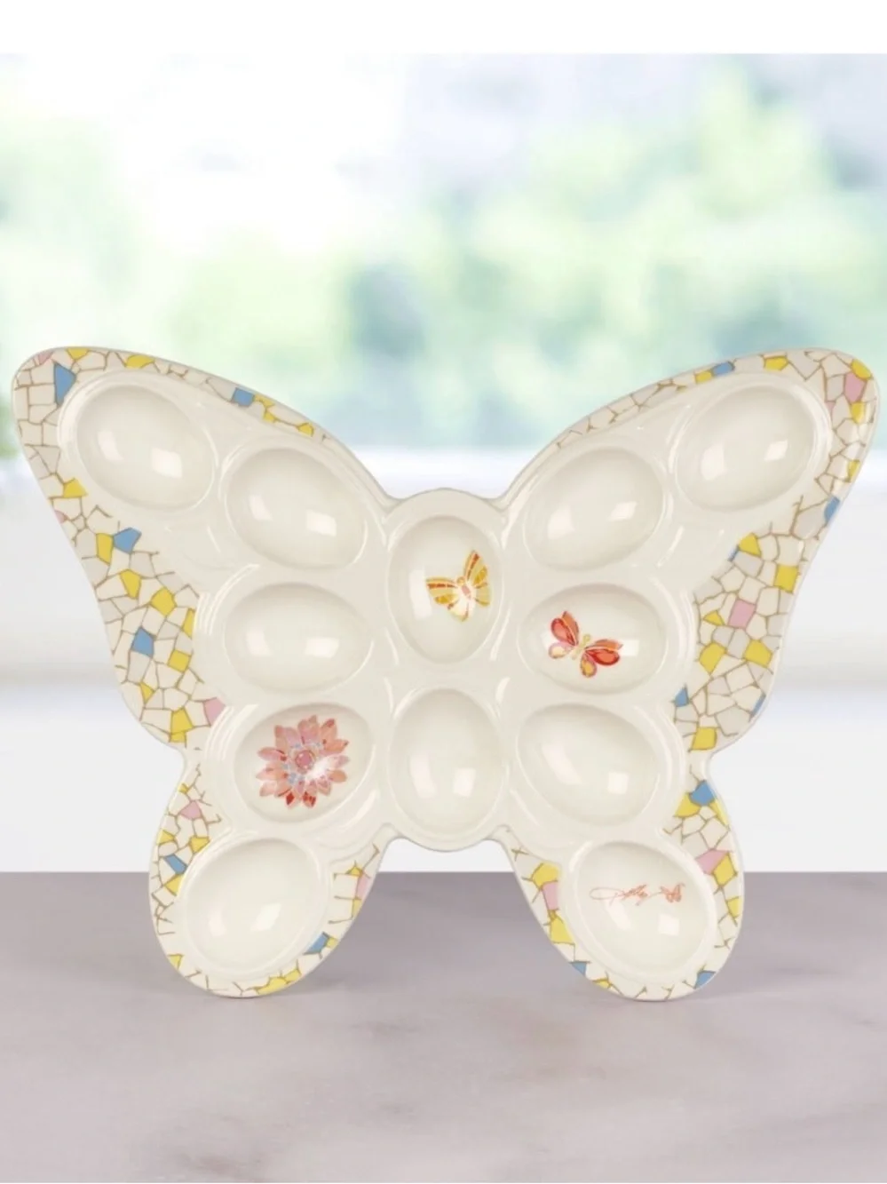 NWT DOLLY PARTON Butterfly and floral Deviled Egg Tray