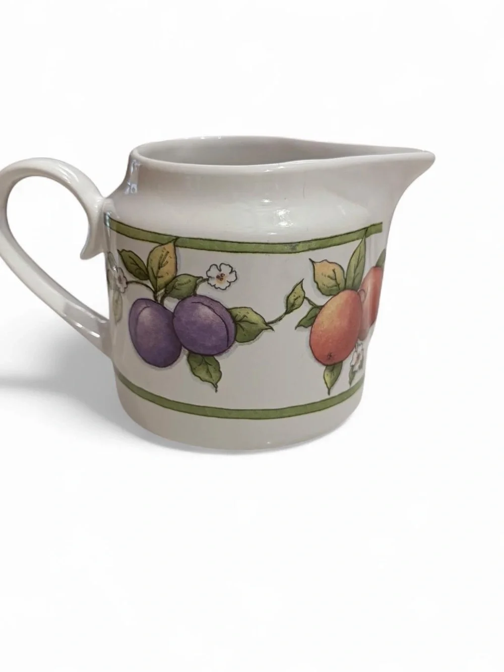 Vintage Fruit Pattern Ceramic Creamer Pitcher