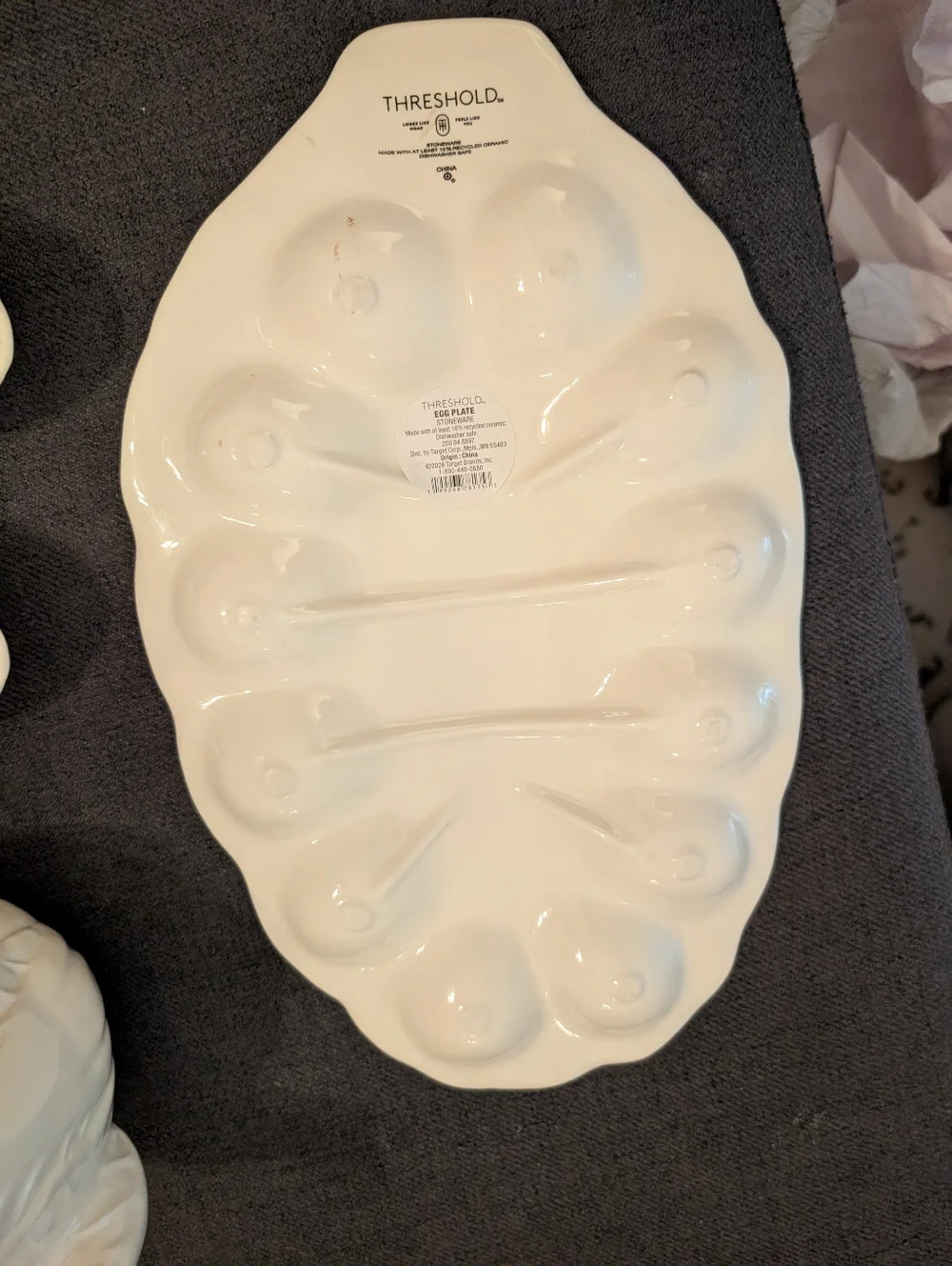White Ceramic Cabbage Teapot, Egg Plate,‎ Set Of 2 Dip Bowls - Threshold