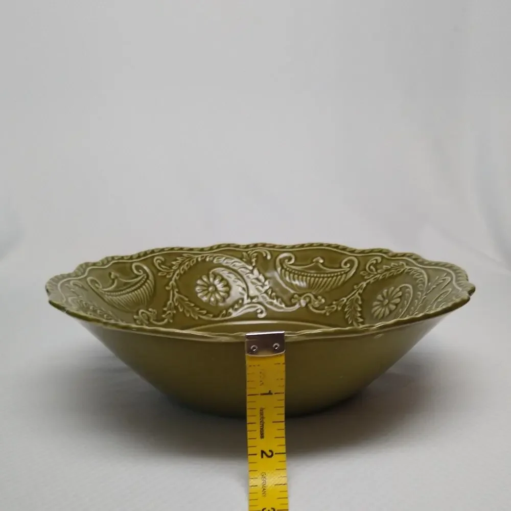 Canonsburg Regency Green Serving Bowl Vintage Ironstone Serveware Olive 9
