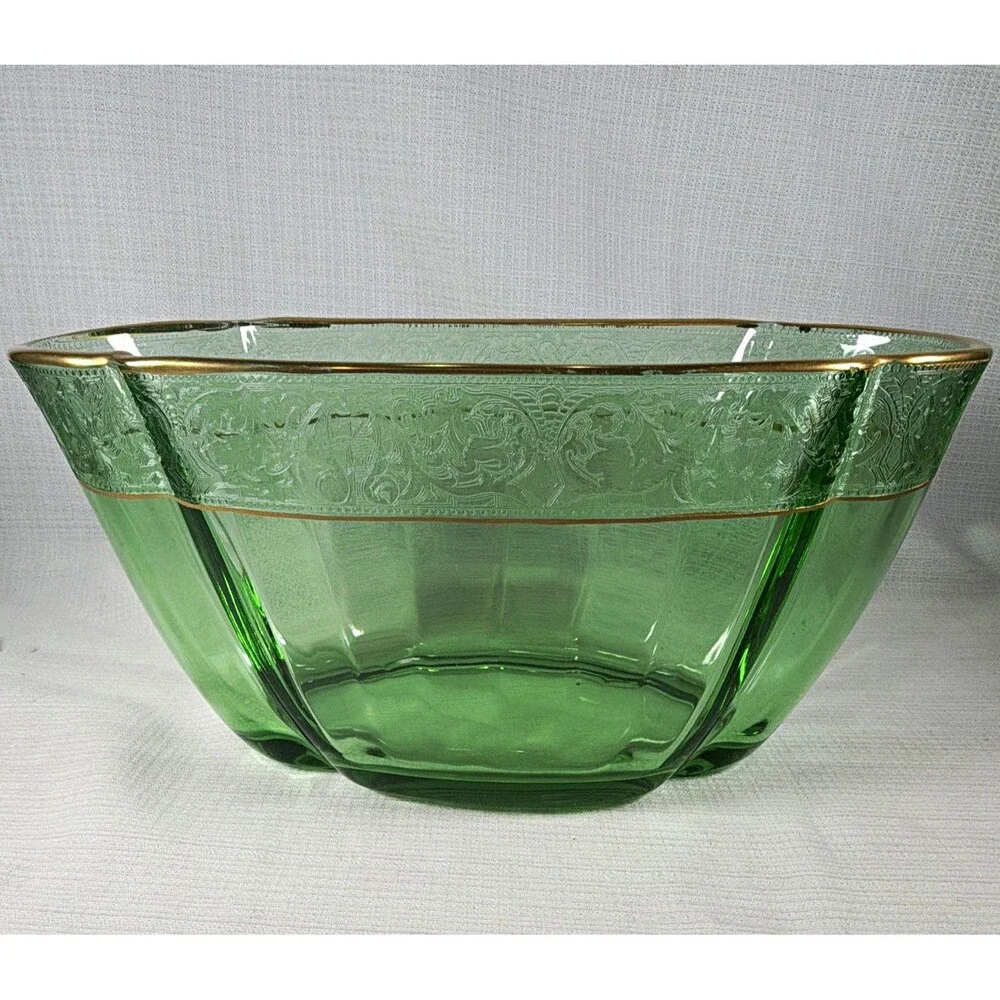 Vtg Fostoria Glass Royal Green 11