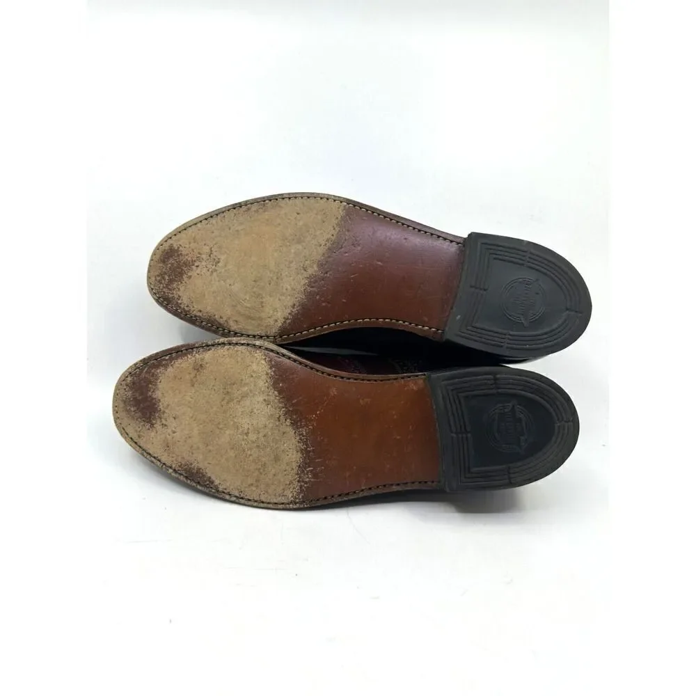 Florsheim Wingtip Oxford Mens 10 D Burgundy‎ Good Leather Brogue Made in USA