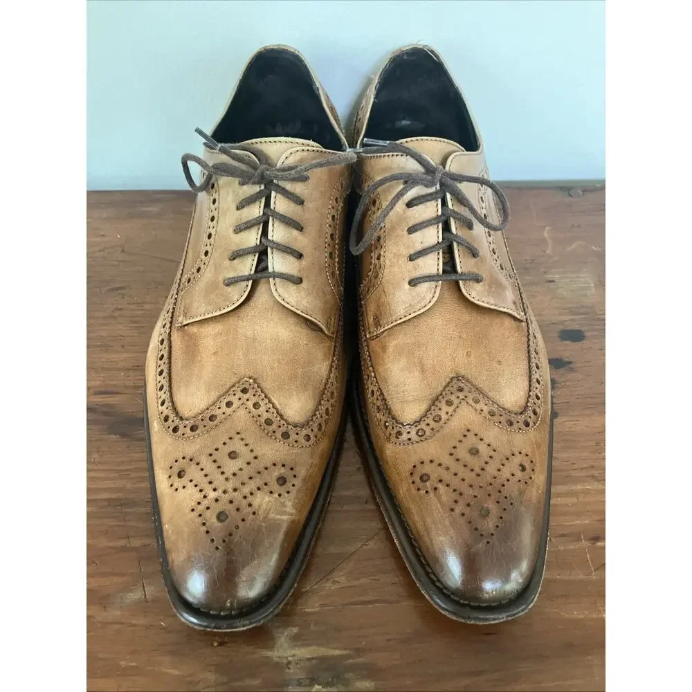Johnston Murphy Collection Italy Leather Wingtips Brogues Oxfords Mens Shoes 9M