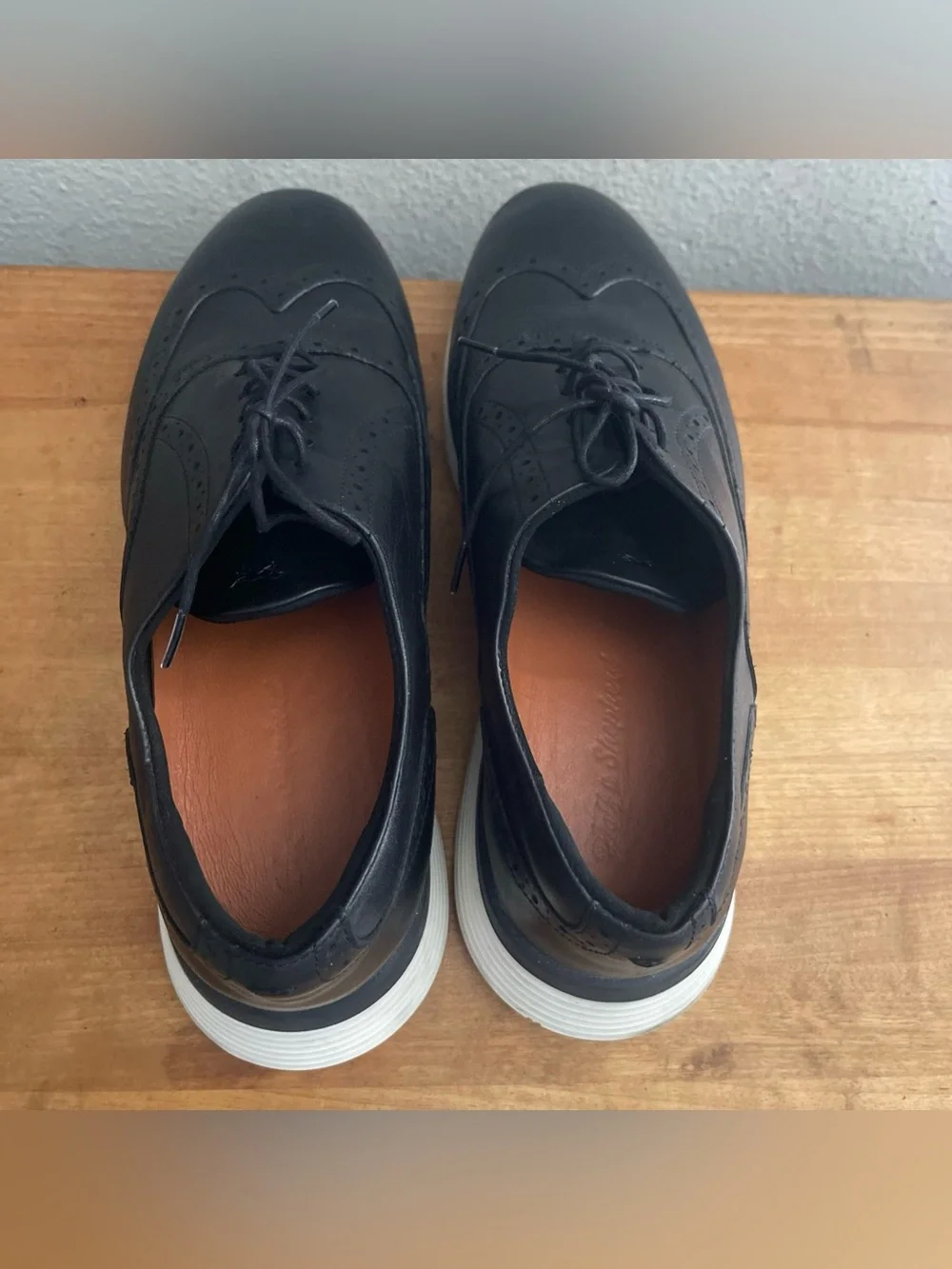 Wolf & Shepherd Crossover Longwing size 10M Black Leather Oxford Wingtip Shoes
