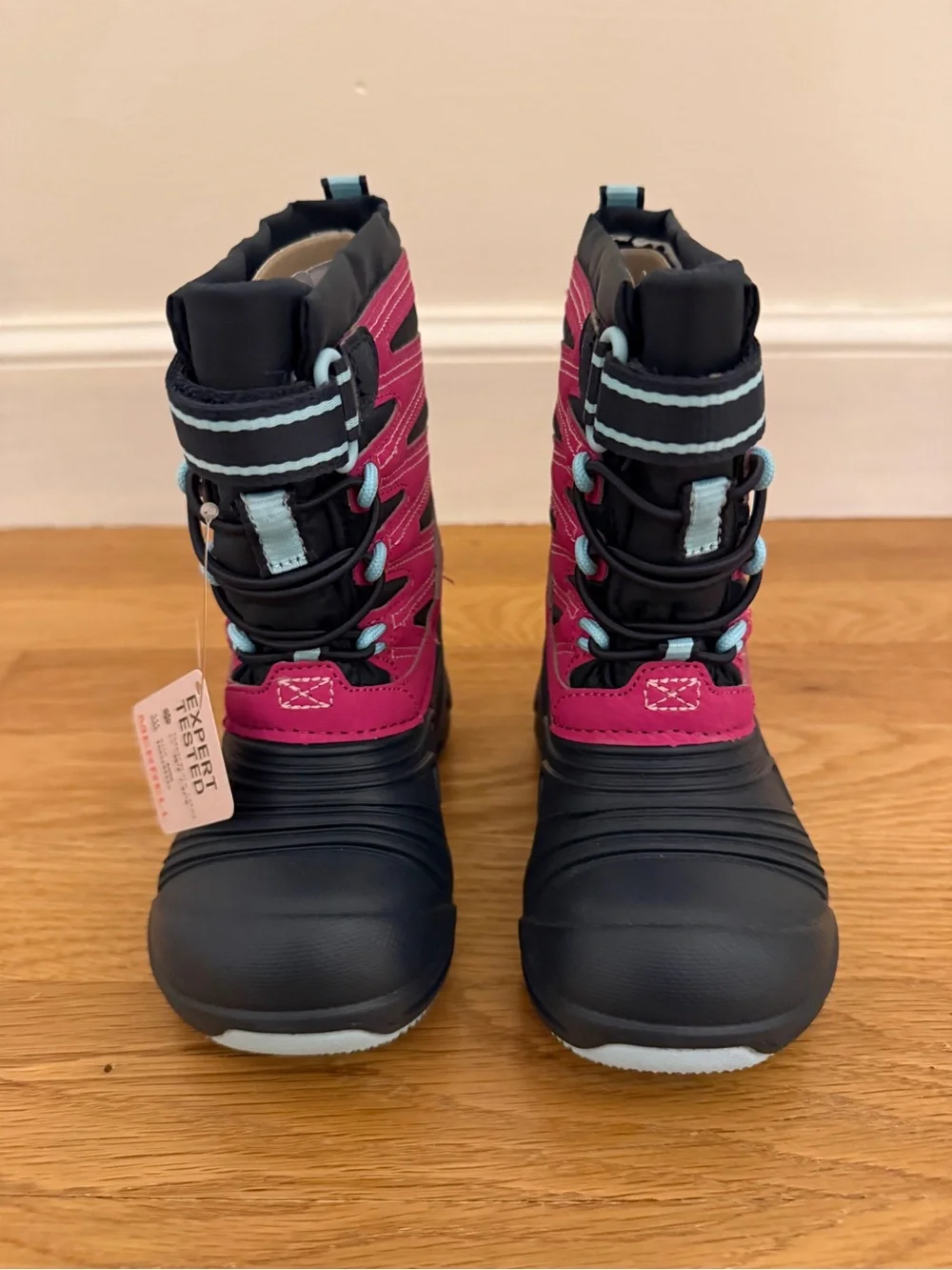 NWT Merrell Kids Snow Boots Pink Black Winter Waterproof - Size 7M