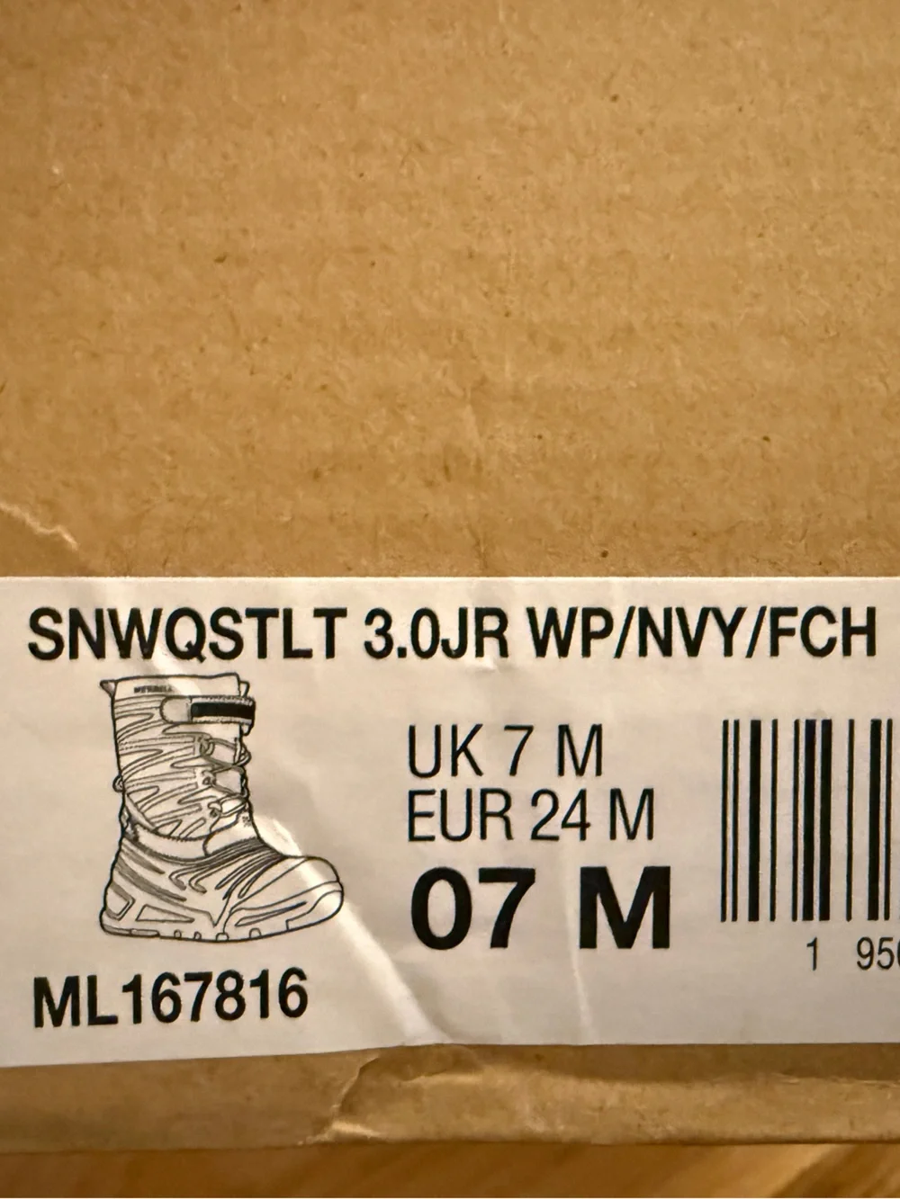 NWT Merrell Kids Snow Boots Pink Black Winter Waterproof - Size 7M