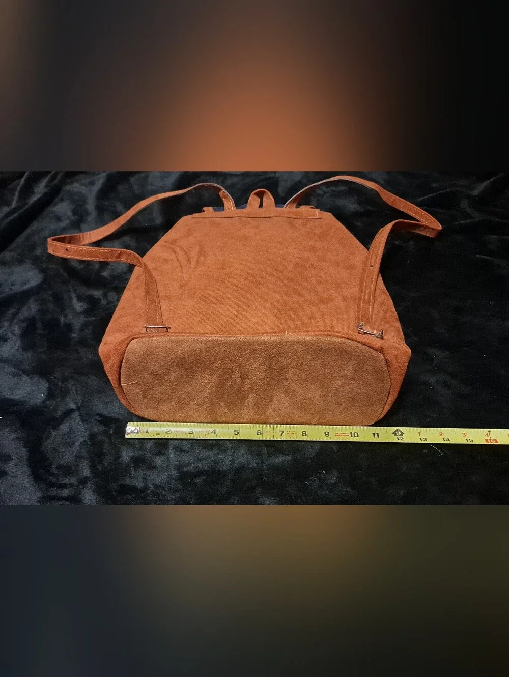 Suede Brown Backpack with Colorful Floral Embroidery El Salvador