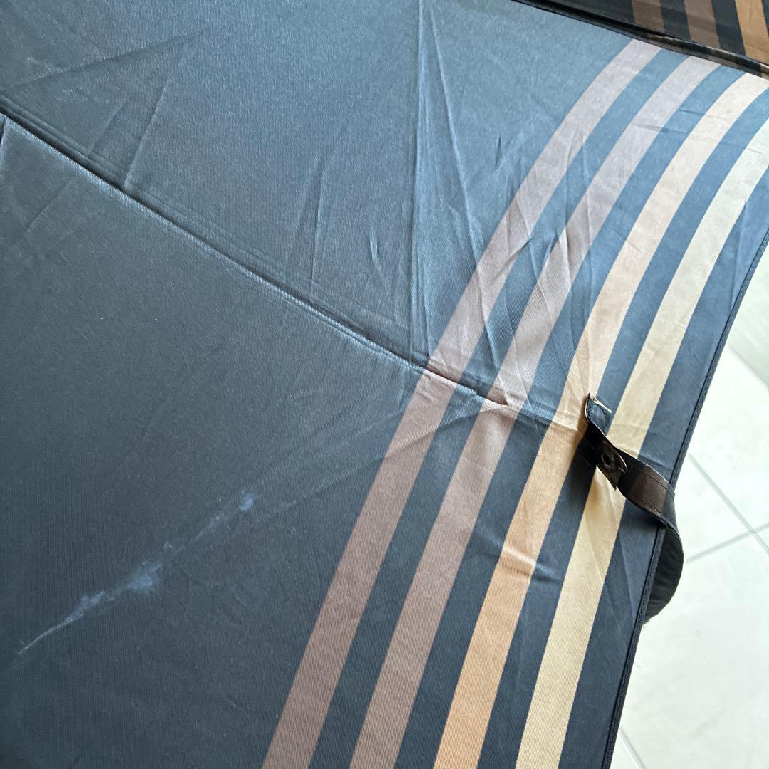 Sonia Rykiel Striped Design Folding Umbrella Black 60cm