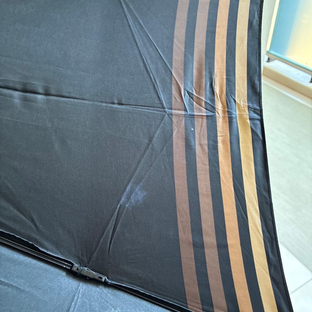 Sonia Rykiel Striped Design Folding Umbrella Black 60cm