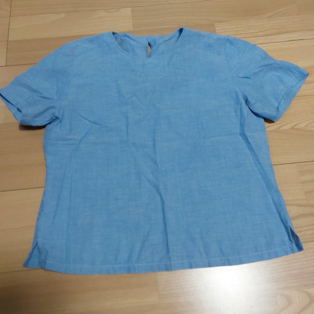 Light Blue Linen-Style Short-Sleeve Lightweight Jacket - Short Sleeve Ensemble Set - M