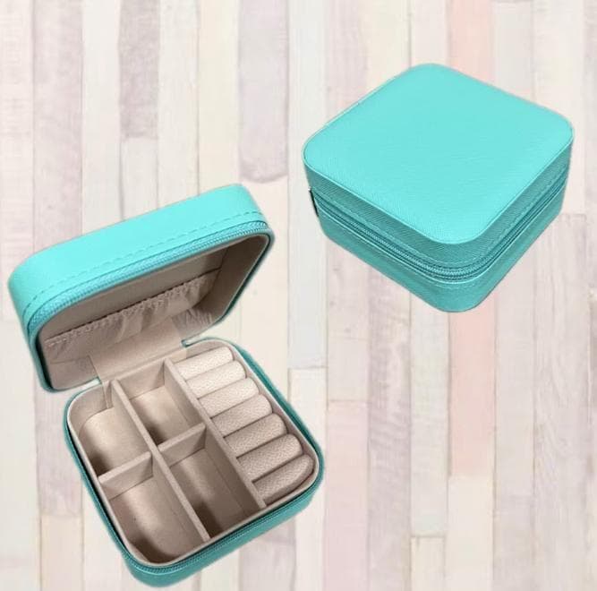 Jewelry Storage Box, Accessory Case, Compact, Blue, Travel Portable
