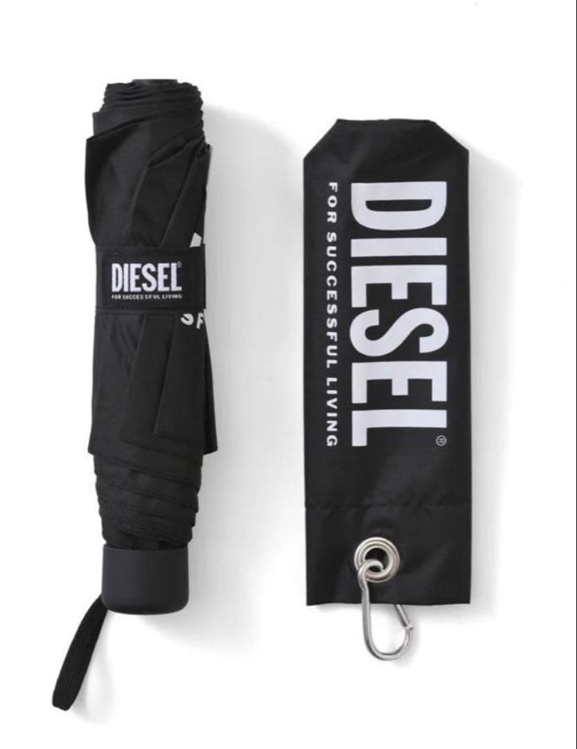 DIESEL Not for Sale Folding Umbrella Black New Unused