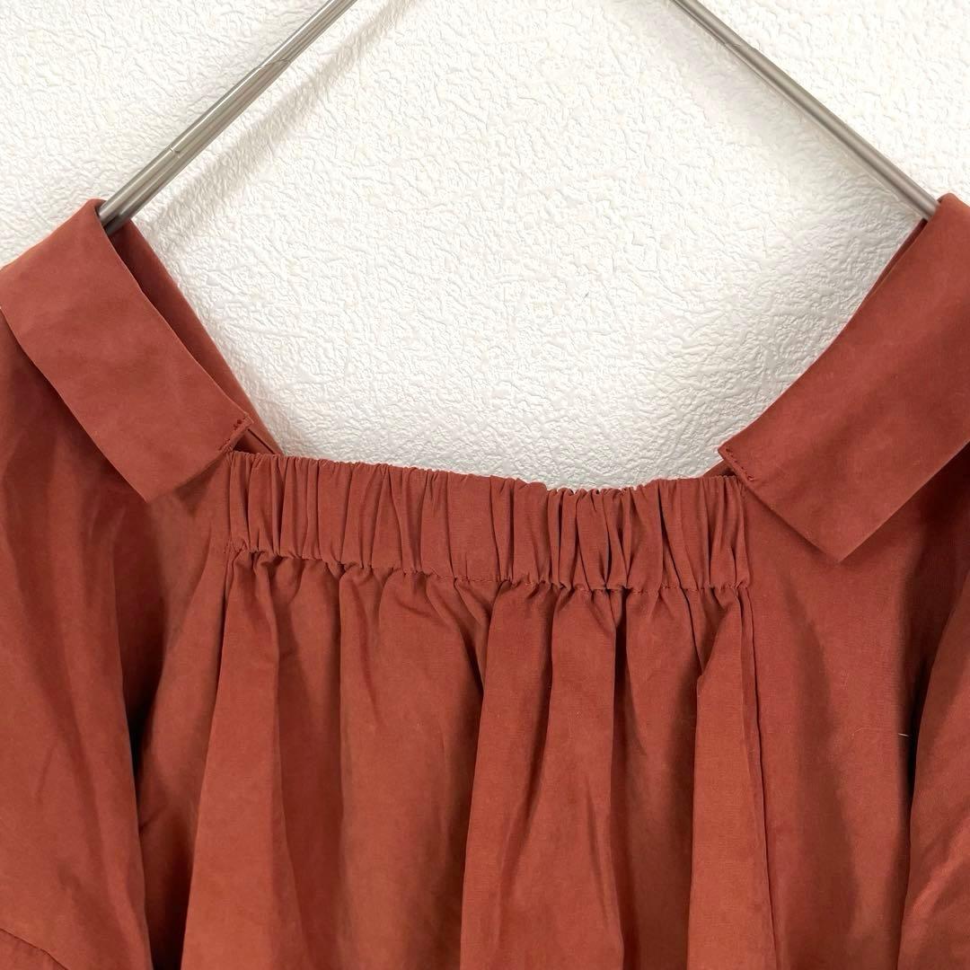Chocolat Fin Robe Off-the-Shoulder Top, Long Sleeve Shirt, Brown, Asymmetrical Hem