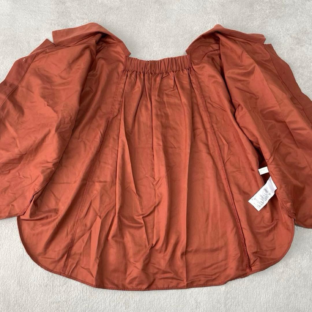 Chocolat Fin Robe Off-the-Shoulder Top, Long Sleeve Shirt, Brown, Asymmetrical Hem